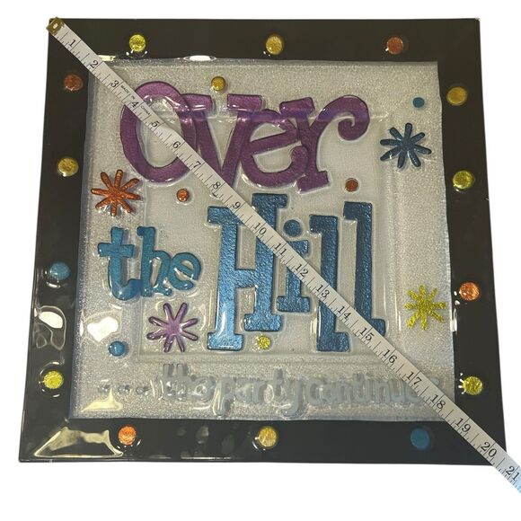 Pfaltzgraff Over The Hill Glass Platter 15” Vintage Y2K Party Decor Large Dish - Picture 6 of 10